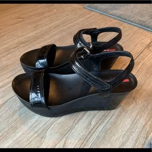 Prada Black Platform Sandals